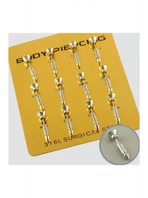 Vidalı Çelik Piercing 1 Adet