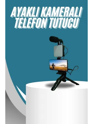Video Making Kit Telefon Tutucu Vlog Video Mini Led Işıklı