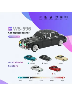 Ws-596 Araba Görünümlü Kablosuz Bluetooth Hoparlör Siyah
