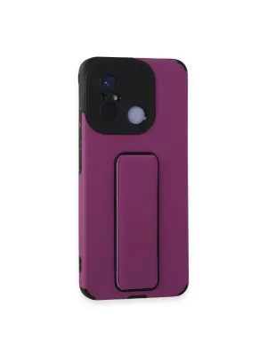 Xiaomi Redmi 12c Kılıf Mega Standlı Silikon - Mor