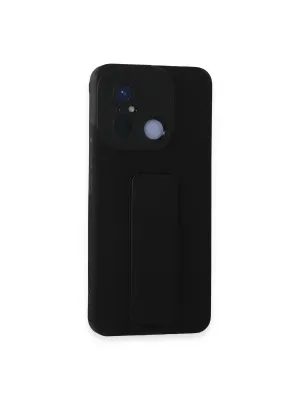 Xiaomi Redmi 12c Kılıf Mega Standlı Silikon - Siyah