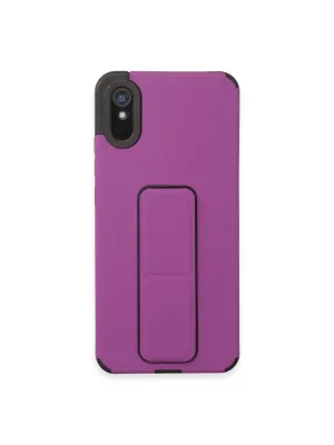 Xiaomi Redmi 9a Kılıf Mega Standlı Silikon - Mor