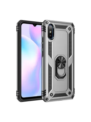 Xiaomi Redmi 9a Kılıf Sofya Yüzüklü Silikon Kapak - Gümüş