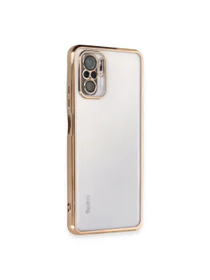 Xiaomi Redmi Note 10 Kılıf Razer Lensli Silikon - Gold