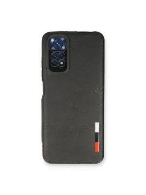 Xiaomi Redmi Note 11 Kılıf Loop Deri Silikon - Siyah