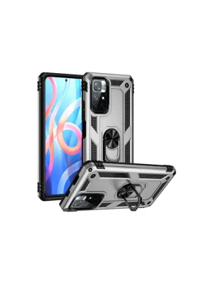Xiaomi Redmi Note 11t Kılıf Sofya Yüzüklü Silikon Kapak - Gümüş
