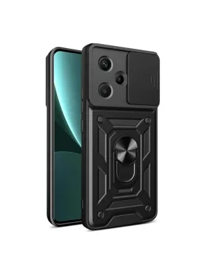 Xiaomi Redmi Note 13 Pro Plus Kılıf Pars Lens Yüzüklü Silikon - Siyah