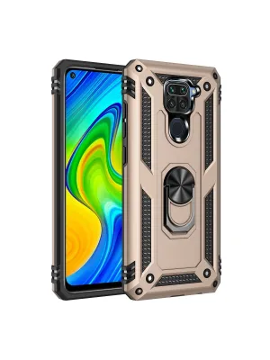 Xiaomi Redmi Note 9 Kılıf Sofya Yüzüklü Silikon Kapak - Gold