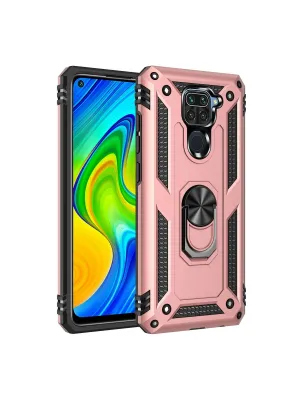 Xiaomi Redmi Note 9 Kılıf Sofya Yüzüklü Silikon Kapak - Rose