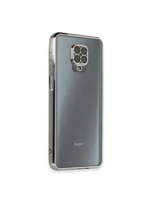 Xiaomi Redmi Note 9 Pro Kılıf Razer Lensli Silikon - Gümüş