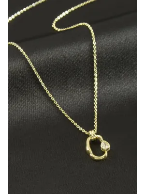 Xuping Oval Zirkon Taşlı Lüks Çelik Kolye