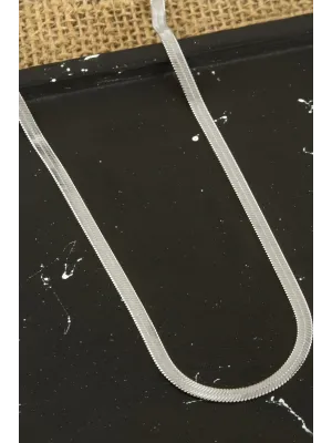 Yassı İtalyan Zincir Kolye 45 cm