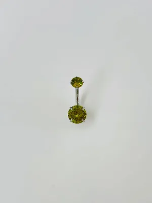 Yeşil Taşlı Göbek Piercing - Pg0046