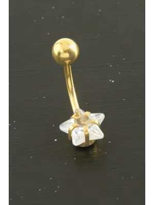 Yıldız Zirkon Taşlı Çelik Piercing 1 Adet