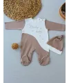 0-3 3-6 Ay Lucky Baby Nakışlı Es Çizgi Boy Şapkalı Erkek Bebek Tulumu