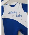 0-3 3-6 Ay Lucky Baby Nakışlı Es Çizgi Boy Şapkalı Erkek Bebek Tulumu