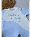 0-3 3-6 Ay Lucky Baby Nakışlı Es Çizgi Boy Şapkalı Erkek Bebek Tulumu