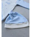 0-3 3-6 Ay Lucky Baby Nakışlı Es Çizgi Boy Şapkalı Erkek Bebek Tulumu