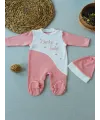 0-3 3-6 Ay Lucky Baby Nakışlı Es Çizgi Boy Şapkalı Kız Bebek Tulumu