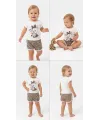 1/4 Yaş Leopar Tavşan Baskılı Çocuk Takımı