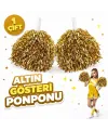 1 Çift ( 2 Adet ) Altın Renk 23 Nisan 19 Mayıs 29 Ekim Okul Gösteri Ponponları