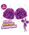 1 Çift ( 2 Adet ) Mor Renk 23 Nisan 19 Mayıs 29 Ekim Okul Gösteri Ponponları Ekstra Dolgun