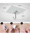 10'lu Şeffaf Kendinden Yapışkanlı Güçlü Askı Kancası, Banyo Mutfak Organizer, İz Bırakmaz Pratik Askı
