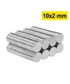 10 Adet 10x2mm Yuvarlak Neodyum Mıknatıs Güçlü Magnet Nikel Kaplamalı
