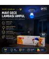 10 Adet 1w E27 Mavi Yuvarlak Gece Lambası Led Ampul Eamp-075
