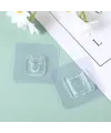 10 Adet Şeffaf Çift Taraflı Yapışkanlı Geçmeli Klips Eşya Sabitleme Askısı