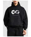 10 Kasıma Özel Üç İplik Kapşonlu Baskılı SweatShirt - Siyah