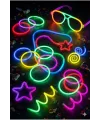 100 Adet Fosforlu Glow Stick Parti Seti | Bileklik, Kolye ve Eğlenceli Işık Çubukları