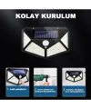 100 Led Dış Mekan Solar Aydınlatma Fotoselli Solar Lamba Hareket Sensörlü
