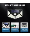 100 Led Dış Mekan Solar Aydınlatma Fotoselli Solar Lamba Hareket Sensörlü