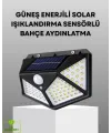100 Led Solar Lamba Hareket Algılamalı Bahçe Duvar Dış Mekan Aydınlatma