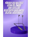 100 Saat Kablolu Boyun Askılı Dijital Göstergeli Bluetooth Kulaklığı