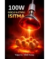 100W Isıtıcı Ampul Kırmızı Isı Lambası Civciv Kümes Kuluçka E27 Duy Isıtma Ampulü