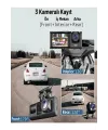 1080p 3 Kameralı Araç İçi Kamera Ips Ekranlı Ultra Geniş Açılı Gece Görüşlü G Sensörlü