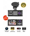 1080p Dash Cam Full Hd Araç İçi Kamera Ön Arka Ve İç Kayıt 3 Kamera Gece Görüşlü G Sensör Geniş Açı