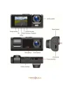 1080p Dash Cam Full Hd Araç İçi Kamera Ön Arka Ve İç Kayıt 3 Kamera Gece Görüşlü G Sensör Geniş Açı