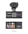 1080p Dash Cam Full Hd Araç İçi Kamera Ön Arka Ve İç Kayıt 3 Kamera Gece Görüşlü G Sensör Geniş Açı