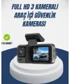 1080p Üç Kameralı Araç Kamerası Wi-fi Destekli Park Modu Ve G-sensörlü