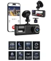 1080p Wifi Full Hd Araç Içi Kamera Arka Ön Iç Kayıt 3 Kamera Gece Görüşlü Gsensör Geniş Açı