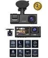 1080p Wifi Full Hd Araç Içi Kamera Arka Ön Iç Kayıt 3 Kamera Gece Görüşlü Gsensör Geniş Açı
