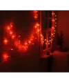 10m 100 Led Damla Uçlu Kırmızı Işık Şeffaf Kablo