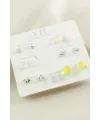 12 Adet Karışık Metal Taşlı Küpe