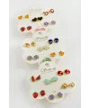 12 Adet Karışık Mineli Küpe