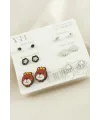 12 Adet Köpek Metal Taşlı Küpe