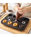 12 Gözlü Metal Muffin Kek Kalıbı - Siyah