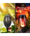 12 Ledli Alevli Solar Bahçe Aydınlatma